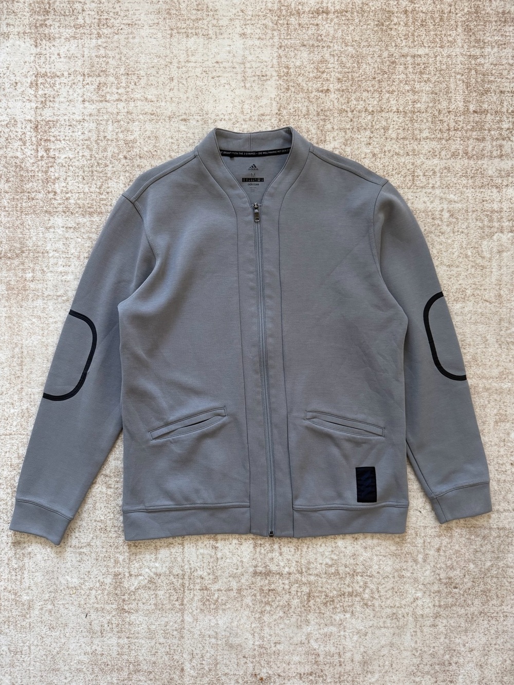 Rare Adidas Adicross Golf Bomber Jacket Men’s M Gray Sample Elbow Patches